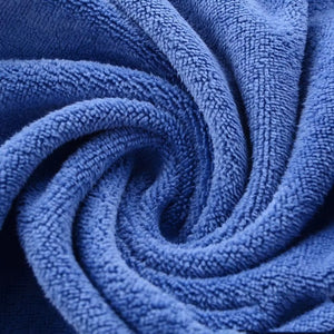 Material prosop microfibră albastră în close-up