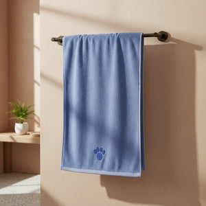 Prosop din microfibră ultra absorbant pentru câini și pisici, culoare albastru