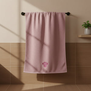 Prosop din microfibră ultra absorbant pentru câini și pisici, culoare roz
