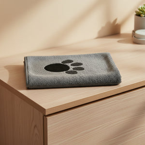 Prosop din microfibră ultra absorbant pentru câini și pisici, culoare gri
