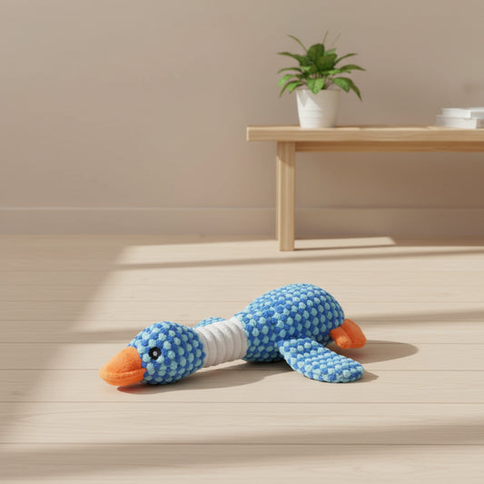 Rață albastră cu sunet, jucărie rezistentă pentru câini