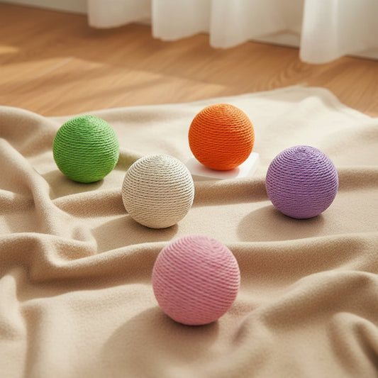 Mingi din sisal pentru pisici, jucării rezistente și distractive
